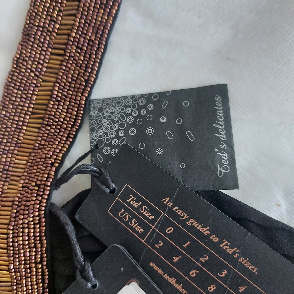 NWT-Ted BakerLondon Silk Maxi, Beaded Neckline - Picture 6 of 16